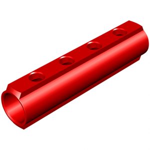 Verteiler 1 1/4"- 4 Ausgänge - 1/2" - rot