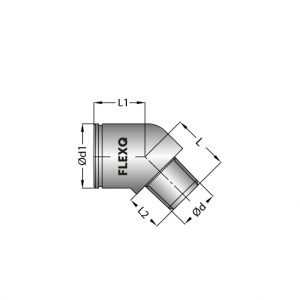 Buchse 1/4" Außengewinde 45°