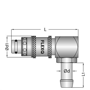 Stecker Schlauchtülle 6mm ohne Ventil 90°